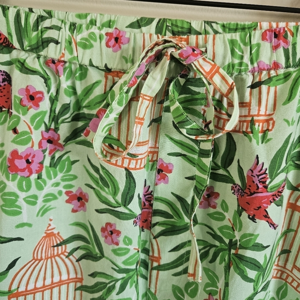 Printfresh Birds of a Feather Cropped Pajama Pants In Kiwi Slice - Picture 7 of 13